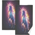 thumbnail image 1 of Dreamtimes Dream Starry Unicorn Cotton Towel Set 2PCS, Quick Drying Bath Towels, Soft and Breathable Hand Towel WashCloths for Kitchen, Bathroom, Gym, Beach, 1 of 7