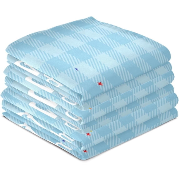 Dreamtimes Easter Bunny Egg Kitchen Dish Towel 6 Pack, Soft Absorbent Dishcloths Reusable Hand Towel Washable Tea Towels for Home Kitchen Bar Table Decor, 28 x 18 Inch