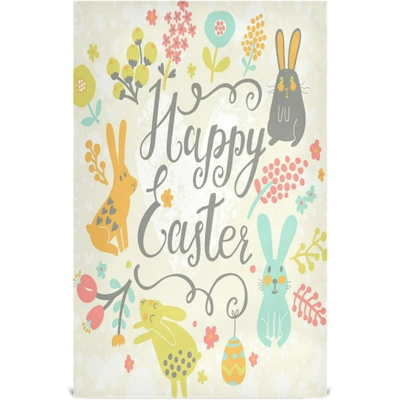 Dreamtimes Easter Bunny Kitchen Dish Towel 1 Pack, Soft Absorbent Dishcloths Reusable Hand Towel Washable Tea Towels for Home Kitchen Bar Table Decor, 28 x 18 Inch