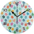 thumbnail image 1 of Dreamtimes Easter Egg Wall Clock, 10 Inch Silent Non Ticking Round Clock Oil Painting Clock Easy to Read Clock for Living Room Bedroom Bathroom Home Decor, 1 of 7