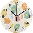 thumbnail image 1 of Dreamtimes Easter Egg Wall Clock, 10 Inch Silent Non Ticking Round Clock Oil Painting Clock Easy to Read Clock for Living Room Bedroom Bathroom Home Decor, 1 of 7