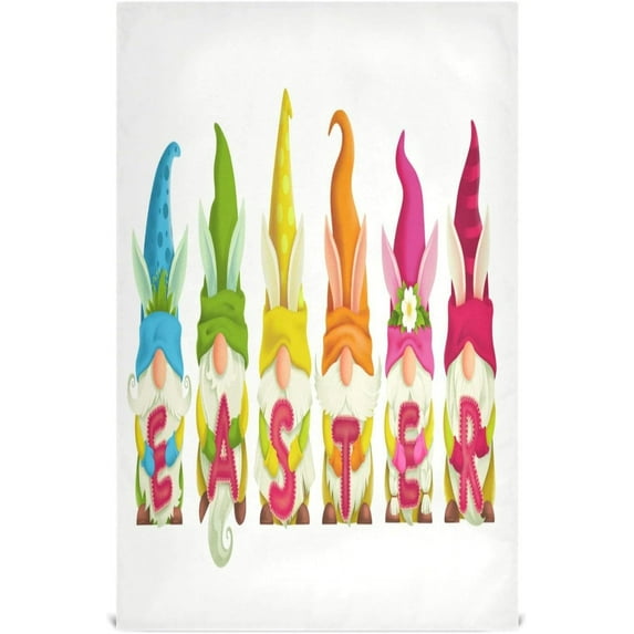 Dreamtimes Easter Gnome Kitchen Dish Towel 1 Pack, Soft Absorbent Dishcloths Reusable Hand Towel Washable Tea Towels for Home Kitchen Bar Table Decor, 28 x 18 Inch