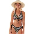 thumbnail image 1 of Dreamtimes Exotic Flowers Bikinis Swimsuit Set for Women Swimwear Triangle Bathing Suit Tie String Thong, XX-Large, 1 of 7