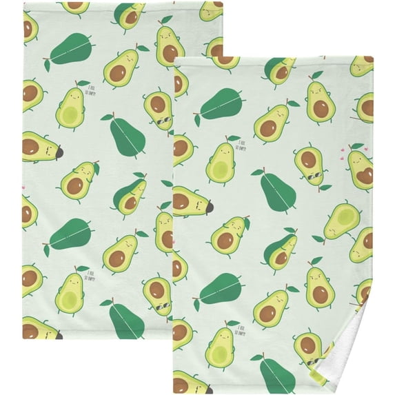 Dreamtimes Face Hand Towel Set Cartoon Fruit Cotton Washcloths, Ultra Soft and Highly Absorbent,Decorative Fingertip Face Towel for Bathroom Hotel- Pack of 2