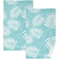 thumbnail image 1 of Dreamtimes Face Hand Towel Set Tropical Palm Leaf Mint Green Cotton Washcloths, Quick-Dry Highly Absorbent Bath Towel- Pack of 2, 1 of 7