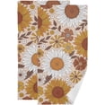 thumbnail image 1 of Dreamtimes Fall Floral Sunflower Dish Towels Kitchen Towel 2 PCS, Autumn Daisy Hand Towels Ultra Soft and Highly Absorbent,Decorative Fingertip Face Towel for Bathroom Hotel, 28.3"x14.4", 1 of 5