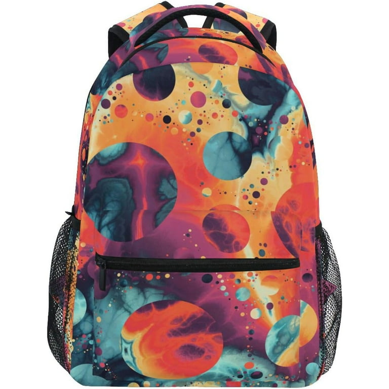 Dreamtimes Fancy Space Kids Backpack Big Capacity Lightweight School Bag for Boys Girls 16.9 Inch with Name Tag