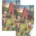 thumbnail image 1 of Dreamtimes Farm Animals Cotton Towel Set 2PCS, Quick Drying Bath Towels, Soft and Breathable Hand Towel WashCloths for Kitchen, Bathroom, Gym, Beach, 1 of 7