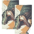 thumbnail image 1 of Dreamtimes Fierce Rex Dinosaur Bath Towels Set 16×28 inches, Cotton Face Towel Water Absorbent Lightweight Quickdry Hand Towels for Bathroom Ktichen Travel Gym, 1 of 7