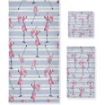 thumbnail image 1 of Dreamtimes Flamingos Towel Set of 3, Highly Absorbent Soft Towels with Bath Towel, Hand Towel and Washcloth for Bathroom Hotel Gym Spa, 1 of 7