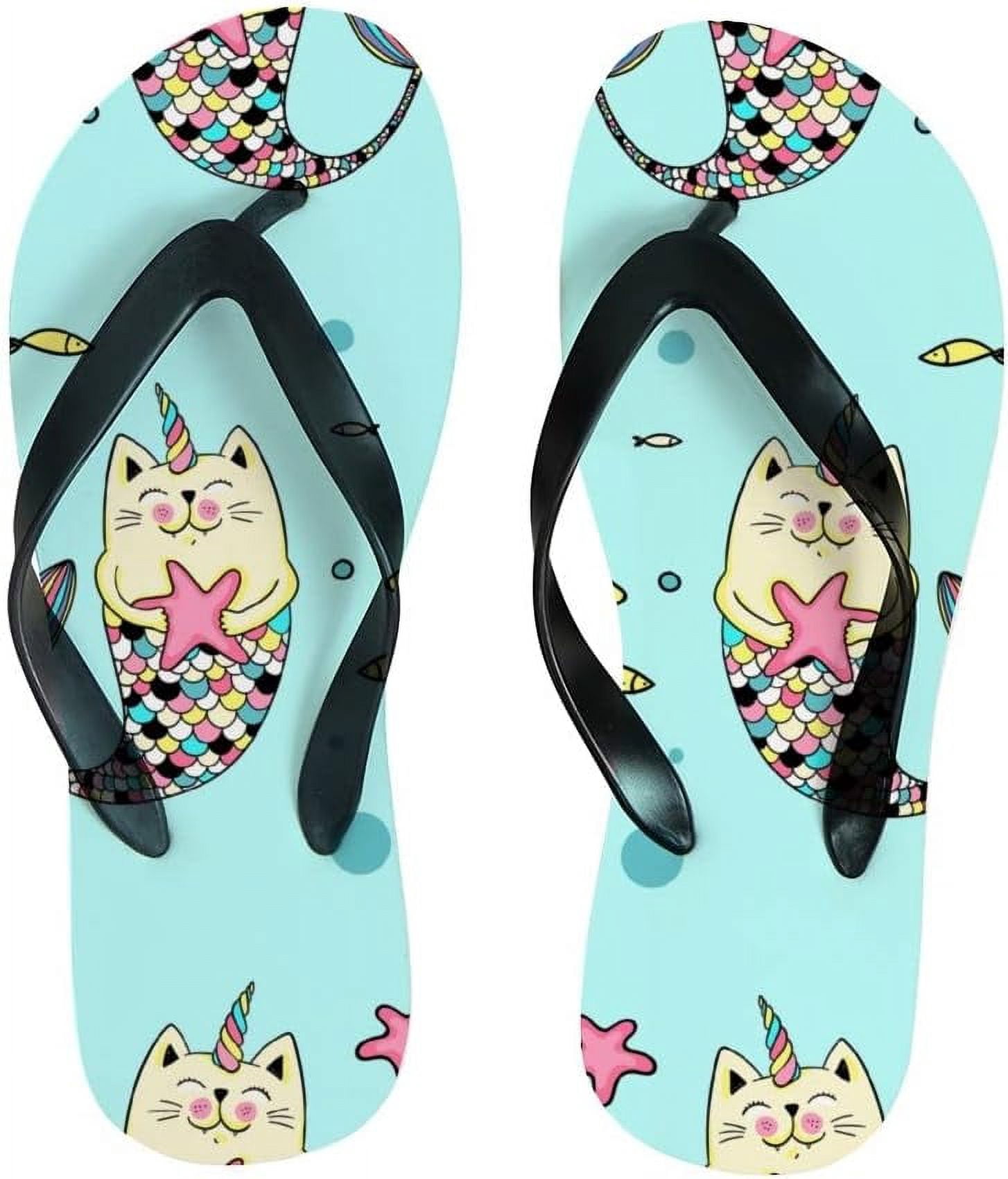 Cute Walk by Babyhug Slip on Flip Flops with Sea Life Print - Light Green & Offwhite main image 1