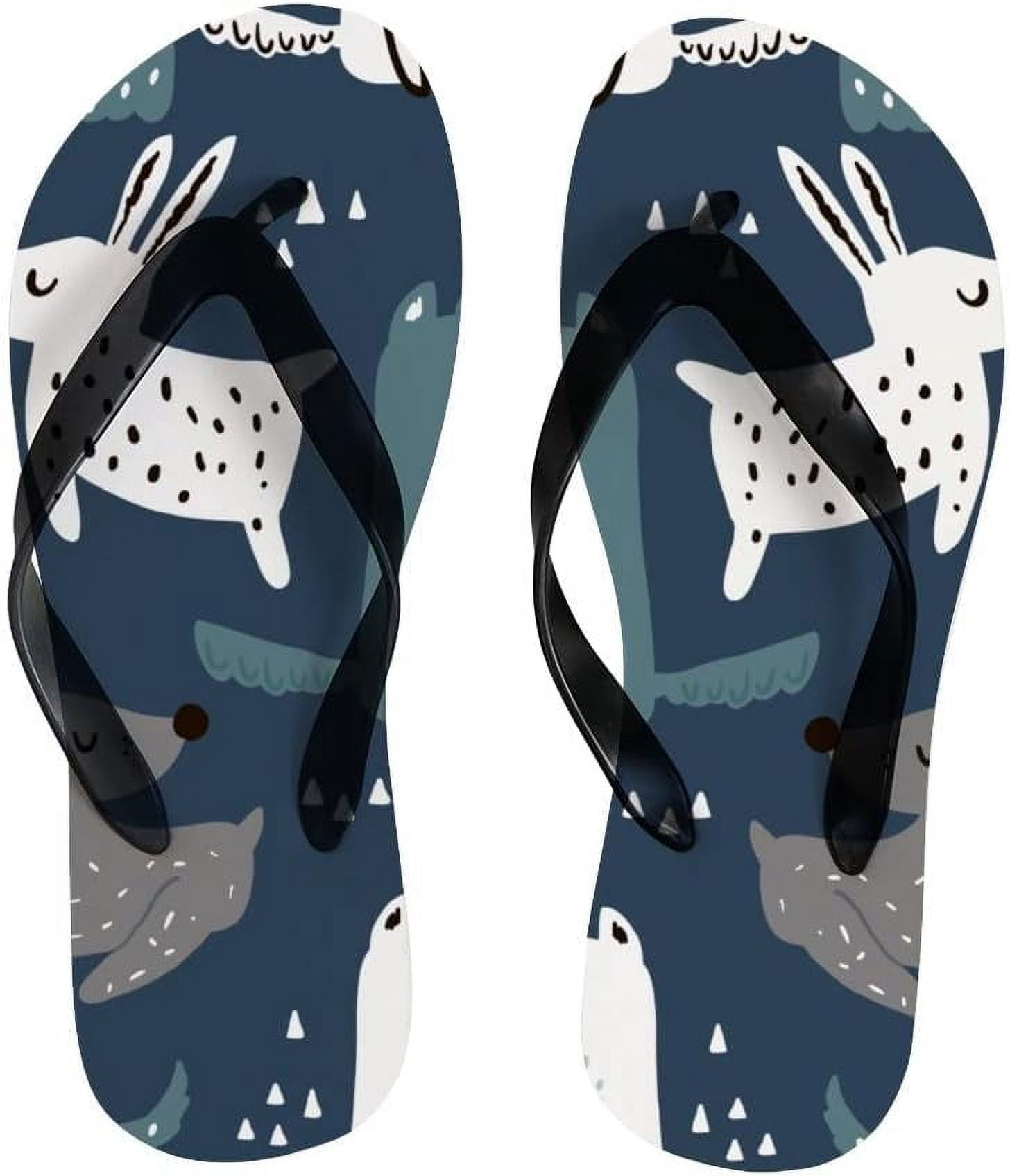 Cute Walk by Babyhug Slip On Flip Flops with Beach Theme Print - Navy Blue main image 0