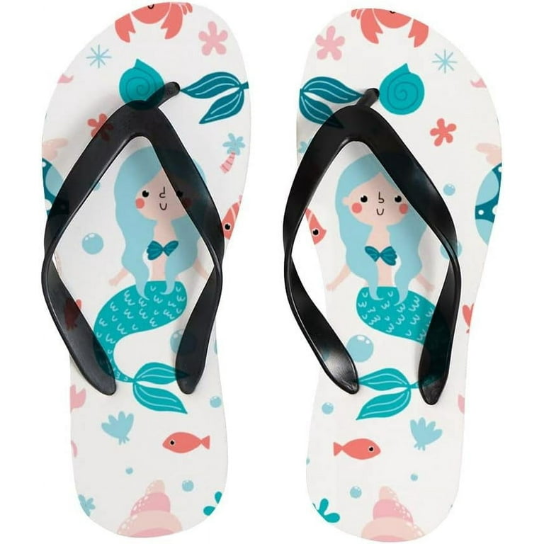 Dreamtimes Flip Flops Ocean Sea Mermaid Turtle Slippers Sandals
