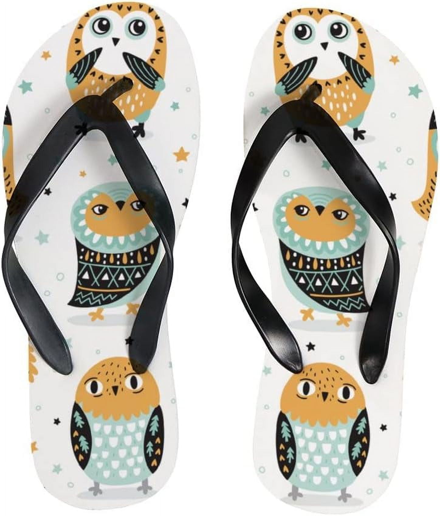 Dreamtimes Flip Flops Vintage Owls Birds Floral Flowers Stars Thong ...