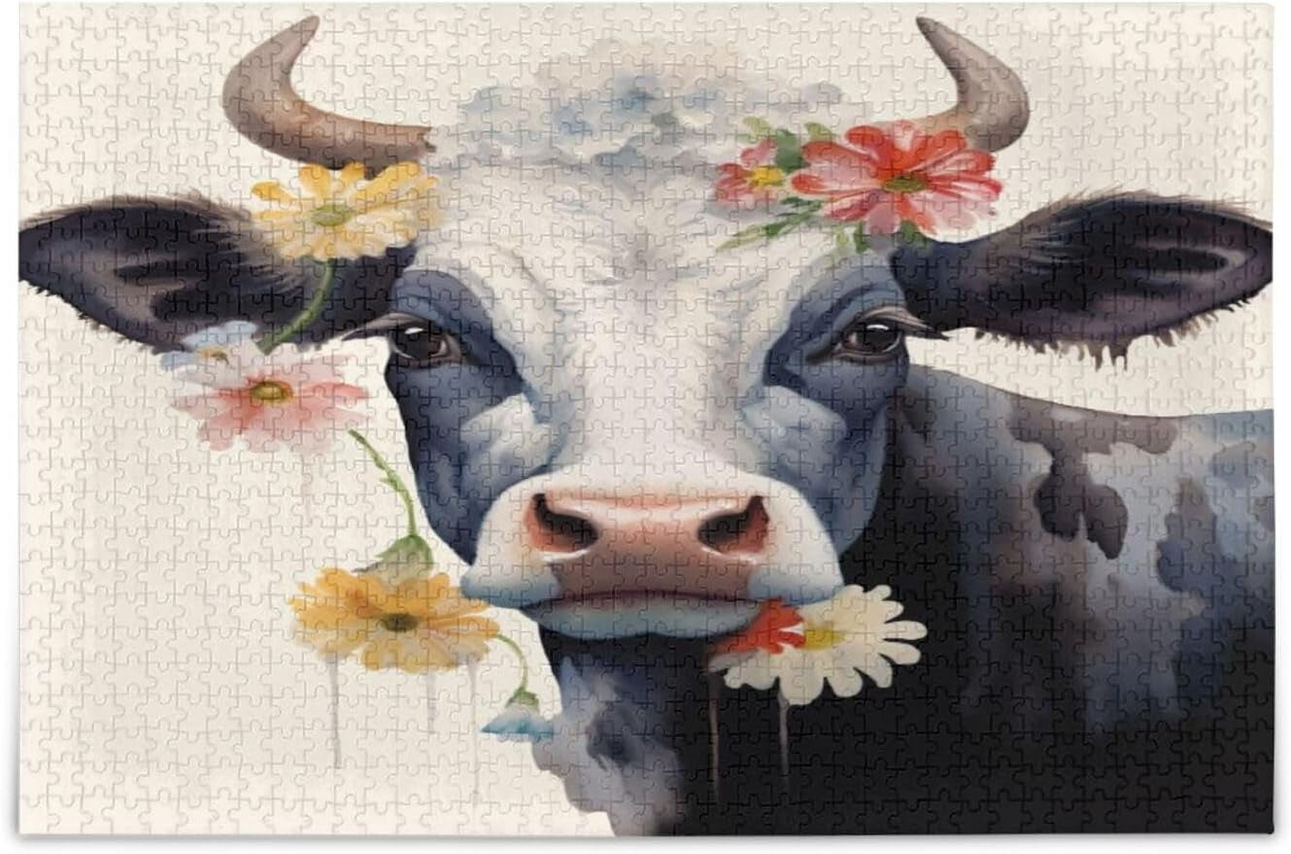 Qilmy 500 Piece Jigsaw Puzzle - Four Funny Cows, Educational Game For Kids & Adults (20.5x15 In) - View #11
