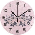 thumbnail image 1 of Dreamtimes Flower Pattern Wall Clock, 10 Inch Silent Non Ticking Round Clock Oil Painting Clock Easy to Read Clock for Living Room Bedroom Bathroom Home Decor, 1 of 7