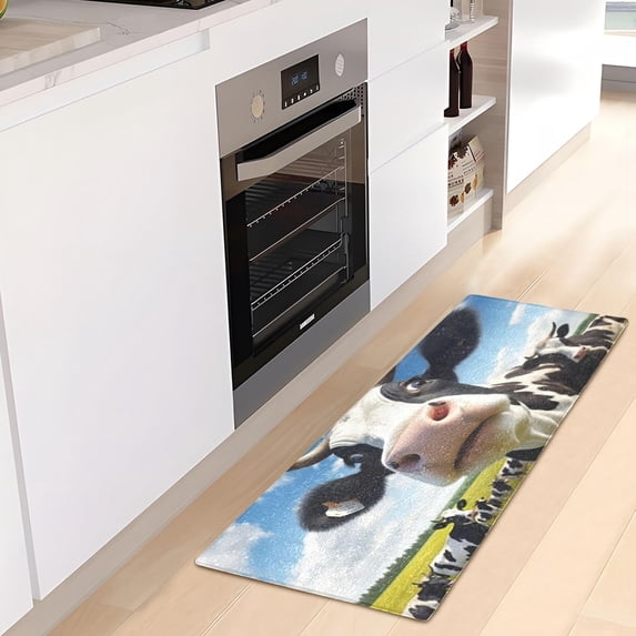 Dreamtimes Funny Cow Kitchen Mat 20"x39", Non Skid Kitchen Runner Rug Absorbent Resist Dirt Kitchen Floor Mat Comfort Standing Mat for Kitchen, Floor, Office, Sink, Laundry