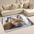 thumbnail image 1 of Dreamtimes Funny Fox Winter Non-Slip Area Rug 72"x48", Snow Forest Wildlife Soft Non Slip Washable Floor Mats for Indoor Front Porch,Living Room, Bedroom,Kitchen, 1 of 7
