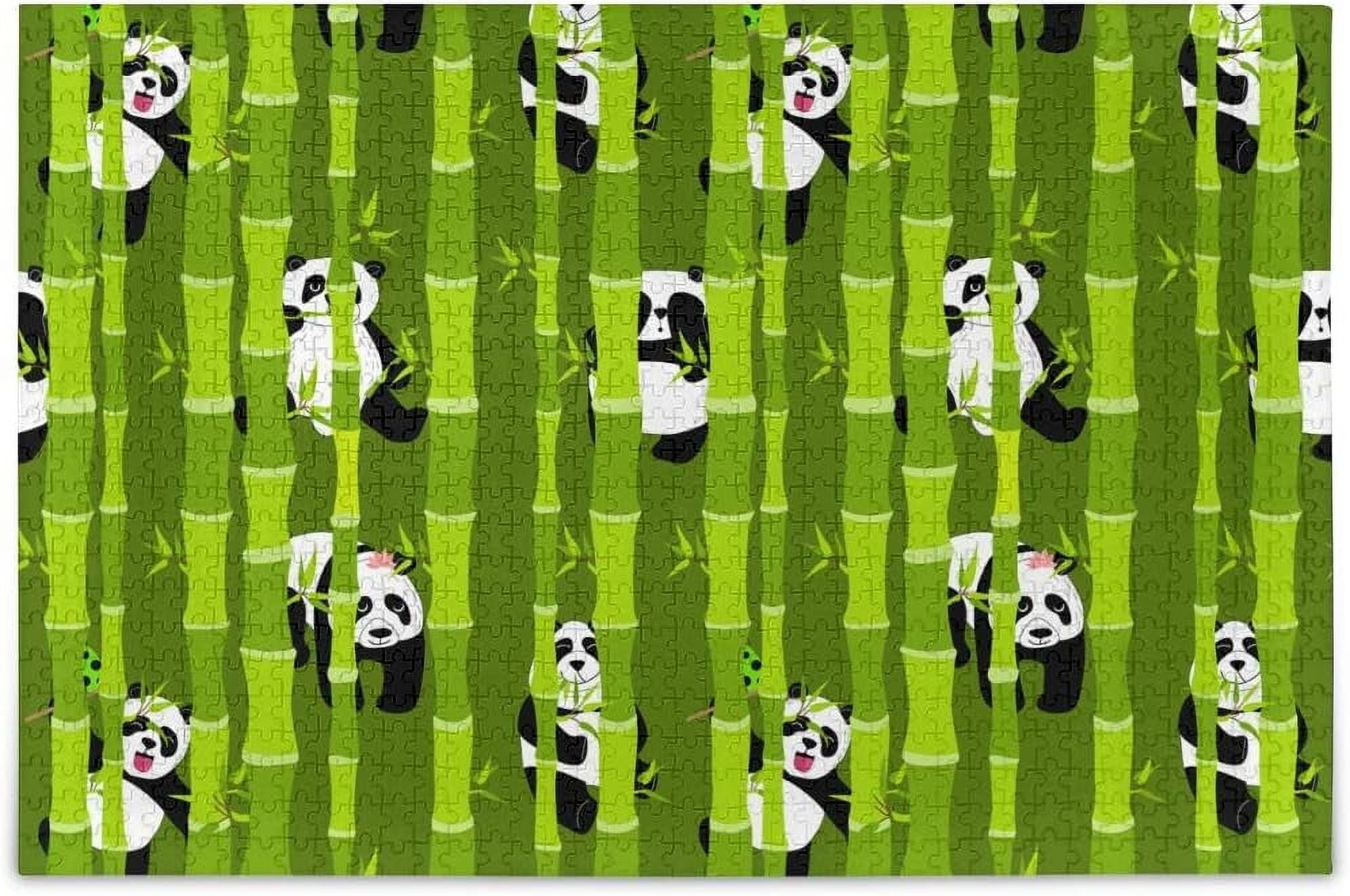 Dreamtimes Funny Panda in Green Bamboo Forest Cartoon Character Print ...
