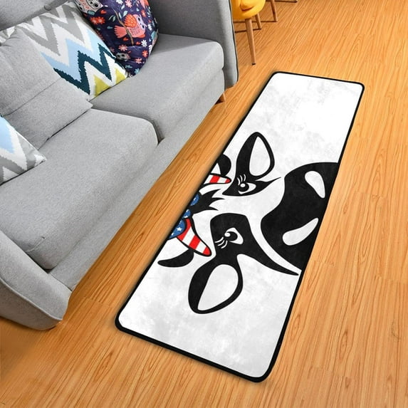 Dreamtimes Funny USA Heifer Hallway Runner Rug 2'x6' Kitchen Rug with Rubber Backing Non Slip Entryway Rug Runner Washable Soft Area Rug for Hallway Bedroom Kitchen Decor