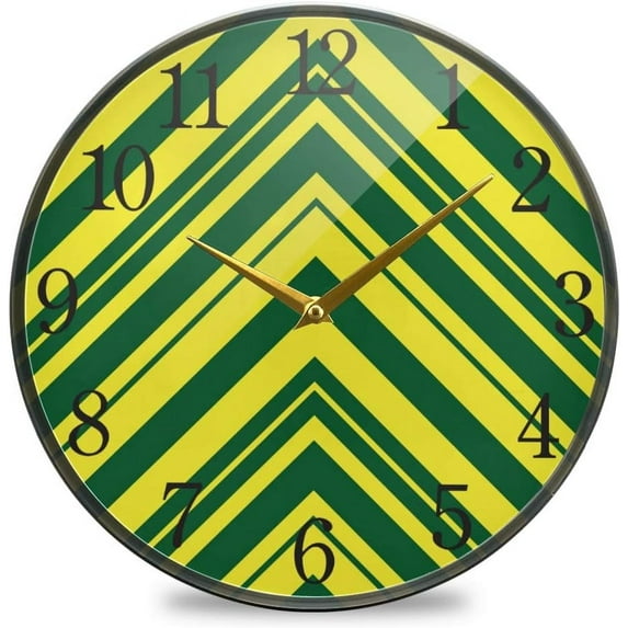 Dreamtimes Geometric Stripes Pattern Wall Clock Silent Non Ticking 12 Inch Round Easy to Read for Home Office School Clock