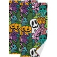 thumbnail image 1 of Dreamtimes Ghost Pumpkins Cactus Hand Towels 2 PCS, Ultra Soft and Highly Absorbent, Halloween Cartoon Monsters Decorative Fingertip Towel for Home, Bathroom, Kitchen, 28.3"x14.4", 1 of 5