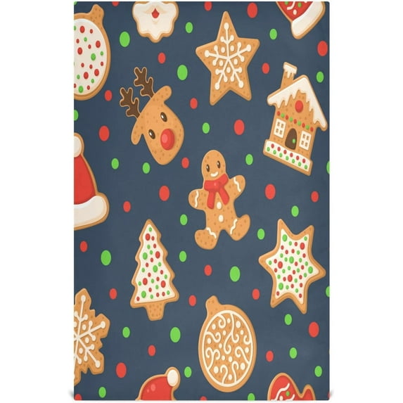 Dreamtimes Gingerbread Man Kitchen Dish Towel 1 Pack, Soft Absorbent Dishcloths Reusable Hand Towel Washable Tea Towels for Home Kitchen Bar Table Decor, 28 x 18 Inch