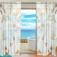 thumbnail image 1 of Dreamtimes Gold Black Marble W55 x L78 Inches Sheer Gauze Door Window Curtain Panels Drapes for Living Room Bedroom Kids Room Decoration Window Treatment Set of 2 Panels, 1 of 4