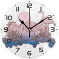 thumbnail image 1 of Dreamtimes Gradual Change Flamingo Wall Clock, 10 Inch Silent Non Ticking Round Clock Oil Painting Clock Easy to Read Clock for Living Room Bedroom Bathroom Home Decor, 1 of 7