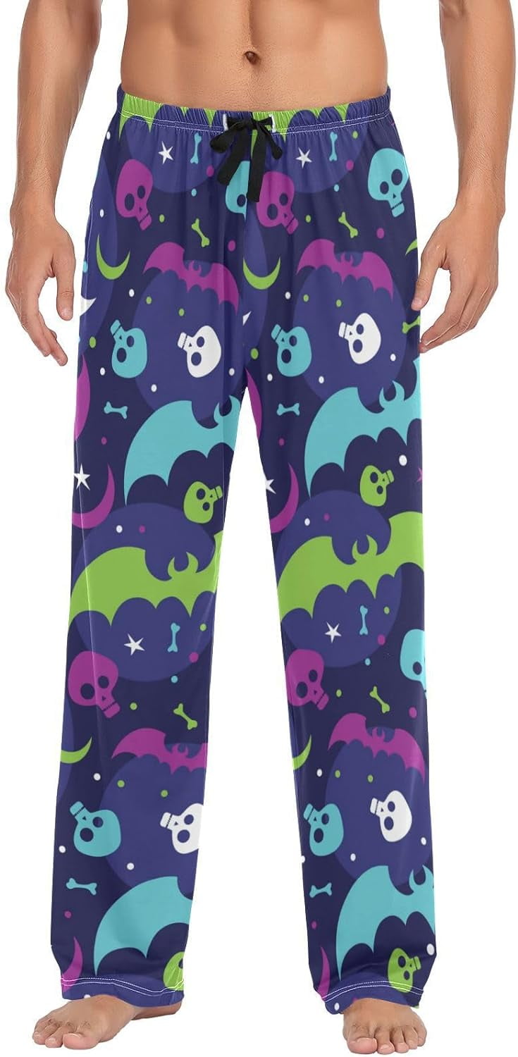 Dreamtimes Halloween Bats and Skulls Pajama Pants Mens Lounge Pants