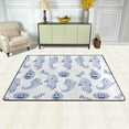 thumbnail image 1 of Dreamtimes Halloween Ghosts Pumpkins Area Rug, 36"x24" Blue Watercolor Non-Slip Washable Indoor Door Mat, Absorbent Floor Mat for Bedroom Kitchen Entryway Bathroom, 1 of 5