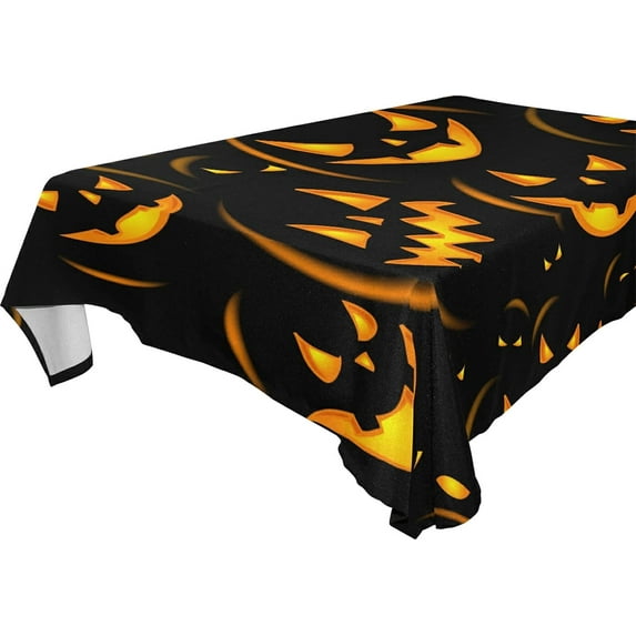 Dreamtimes Halloween Pumpkin Tablecloth, Waterproof Washable Polyester Square Table Cover, Durable Tablecloth for Kitchen Dining Table Party Decor, 54"x72"