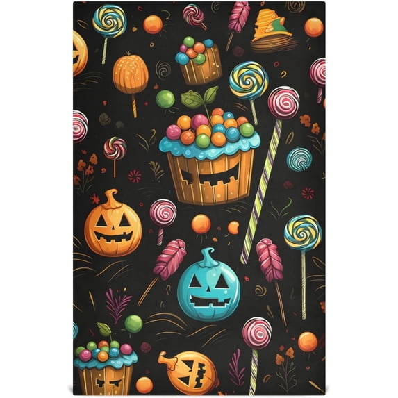 Dreamtimes Halloween Pumpkins Candy Kitchen Towel, Dish Towels Quick Drying Tea Towels Absorbent Hand Towels for Kitchen Sink Dinner Table 28 x 18 Inches, Set of 1