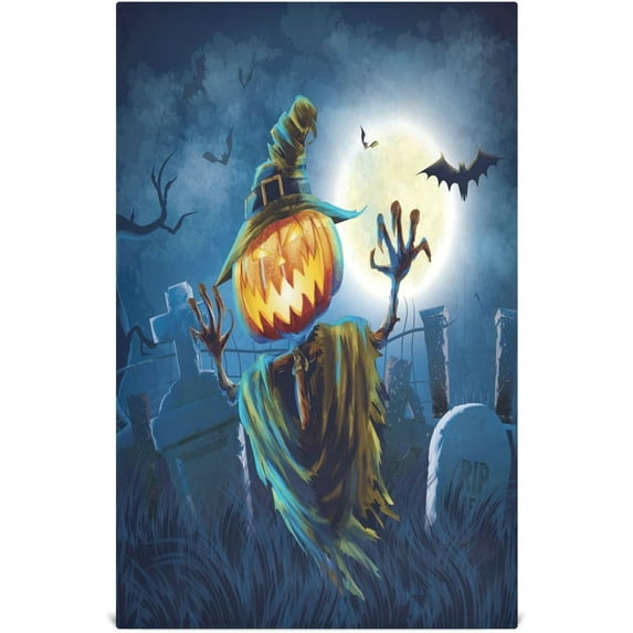 Dreamtimes Halloween Scarecrow Pumpkin Cemetery Kitchen Dish Towel Set,Drying Kitchen Towels Tea Towels Gift Set for Drying Cleaning Cooking Baking 1Pcs