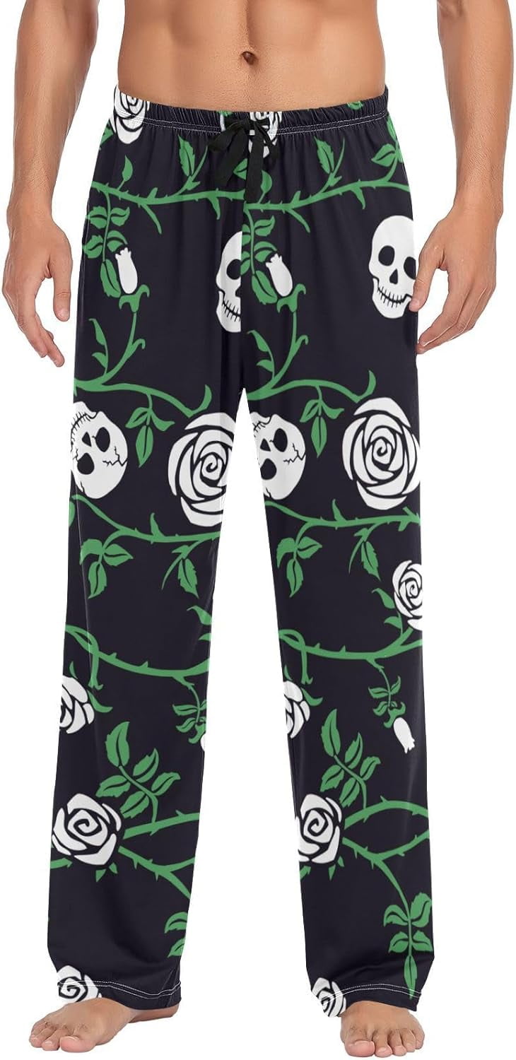 Dreamtimes Halloween Skulls Pajama Pants Mens Lounge Pants Super Soft
