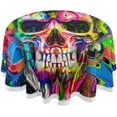 thumbnail image 1 of Dreamtimes Halloween Tablecloth 60",Colorful Skull Party Lace Round Table Cloth Water Resistant Spill Proof Large Table Cover for Kitchen BBQ Dining Party, 1 of 7