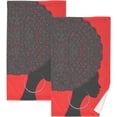 thumbnail image 1 of Dreamtimes Hand Towels African Woman Silhouette Patterned 2 PCS, Cotton Bath Towel for Drying Face Hands Body Decorative Water Absorbent Lightweight Towels for Bathroom Ktichen Travel Gym,16"x28", 1 of 7