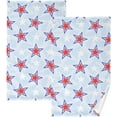 thumbnail image 1 of Dreamtimes Hand Towels American Stars Red Blue Patterned 2 PCS, Cotton Bath Towel for Drying Face Hands Body Decorative Water Absorbent Lightweight Towels for Bathroom Ktichen Travel Gym,16"x28", 1 of 7