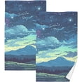 thumbnail image 1 of Dreamtimes Hand Towels Set - Beautiful Starry Night Print for Bathroom Kitchen Travel 16×28 in/2 Pcs, Cotton Bath Towels Lightweight Quickdry for Bathroom Ktichen Travel SPA Gym, 1 of 7