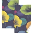 Dreamtimes Hand Towels Vibrant Flowers Patterned 2 PCS, Cotton Bath