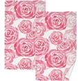 thumbnail image 1 of Dreamtimes Hand Towels Watercolor Rose Patterned 2 PCS, Cotton Bath Towel for Drying Face Hands Body Decorative Water Absorbent Lightweight Towels for Bathroom Ktichen Travel Gym,16"x28", 1 of 7