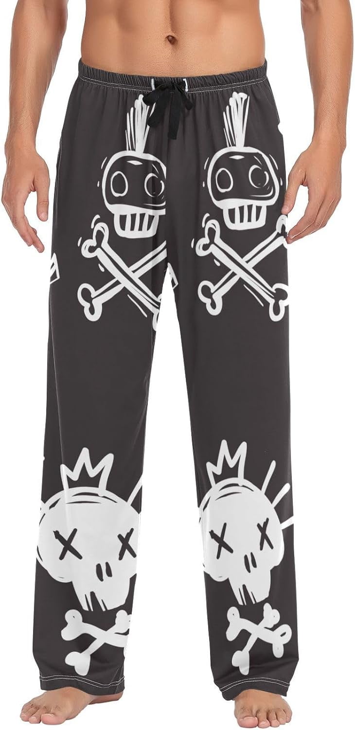 Dreamtimes Happy Halloween Scary Skull Pajama Pants Mens Lounge Pants ...