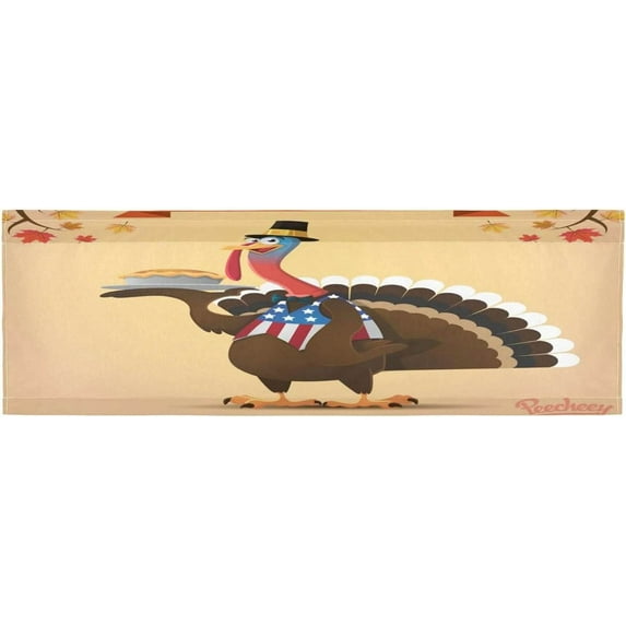 Dreamtimes Happy Thanksgiving Turkey Valance Curtains for Kitchen or Bathroom, 54x18in Valances Window Treatment Rod Pocket Drape Light Filtering Living Room Bedroom Decor