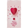 thumbnail image 1 of Dreamtimes Happy Valentine's Day Hot Air Balloon in Heart Shape Print Soft Absorbent Guest Hand Towels Multipurpose for Bathroom, Hotel, Gym and Kitchen (16" x 30",Pink), 1 of 4