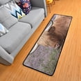 thumbnail image 1 of Dreamtimes Highland Cow Runner Rug 2'x6' Kitchen Rug Non Slip with Rubber Backing Purple Heather Washable Soft Area Rug Carpet Entryway Rug Runner for Hallway Bedroom Kitchen Decor, 1 of 6