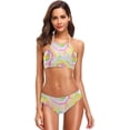 thumbnail image 1 of Dreamtimes Hippie Tie Dye Swirl Swimsuits Padded Bikini Sets Sexy Swimwear for Women, Medium, 1 of 7