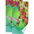 thumbnail image 1 of Dreamtimes Hummingbird Spring Flower Hand Towels 2 PCS, Colorful Floral Birds Kitchen Towel Ultra Soft and Highly Absorbent,Decorative Fingertip Face Towel for Bathroom Hotel, 28.3"x14.4", 1 of 6