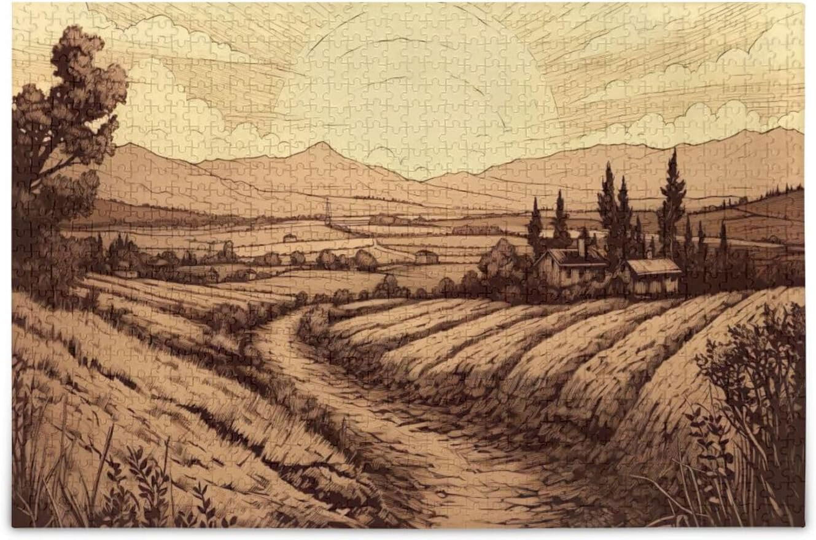 Dreamtimes Italian Countryside Puzzle 1000 Pieces - Wooden Jigsaw ...