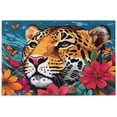 thumbnail image 1 of Dreamtimes Jaguar and Flowers Puzzle 500 Pieces - Wooden Jigsaw Puzzles for Family Games - Suitable for Teenagers and Adults, 1 of 7