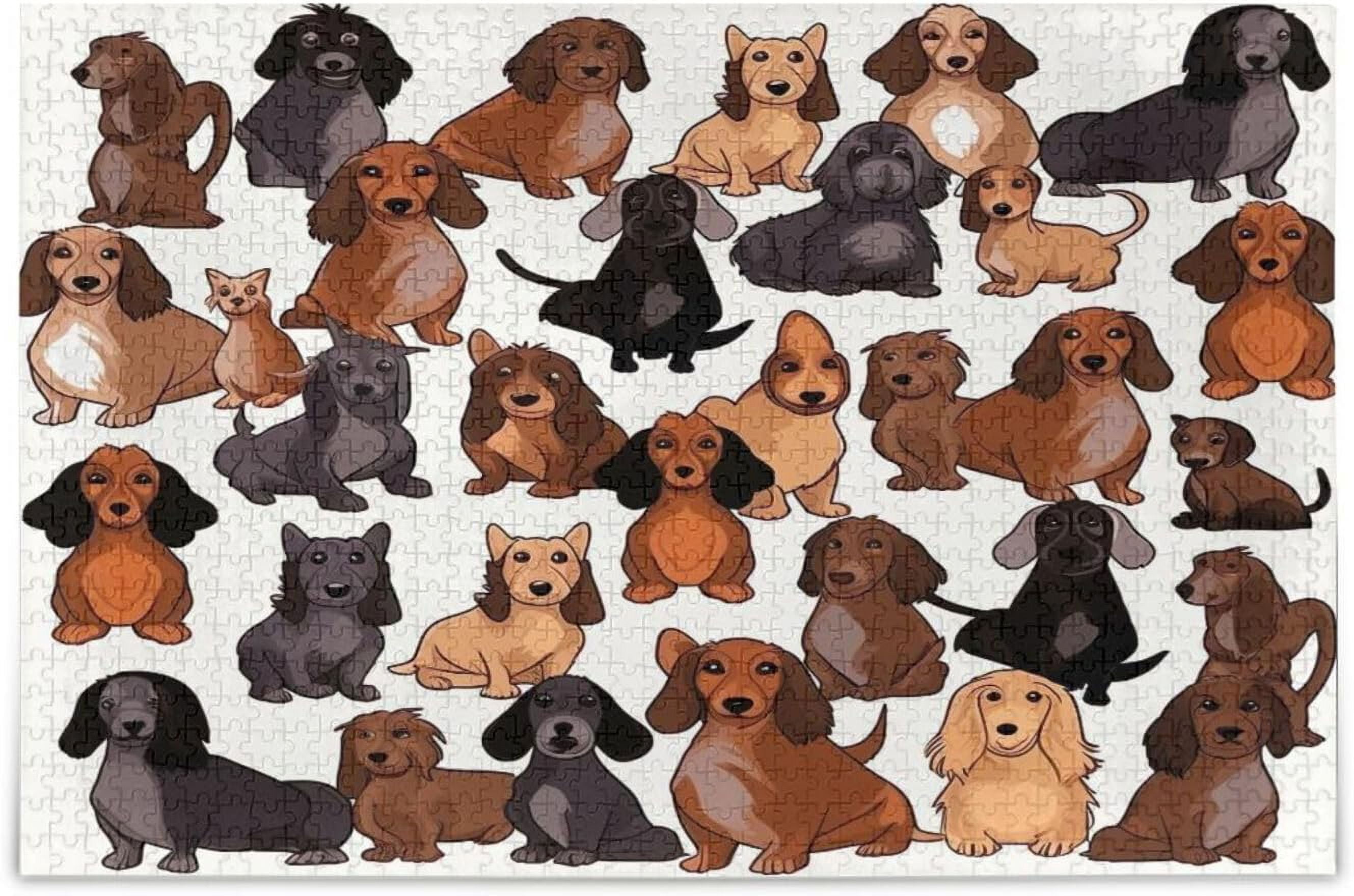 Dreamtimes Jigsaw Puzzles 1000 Pieces for Adults, Dachshund Dogs Kid's
